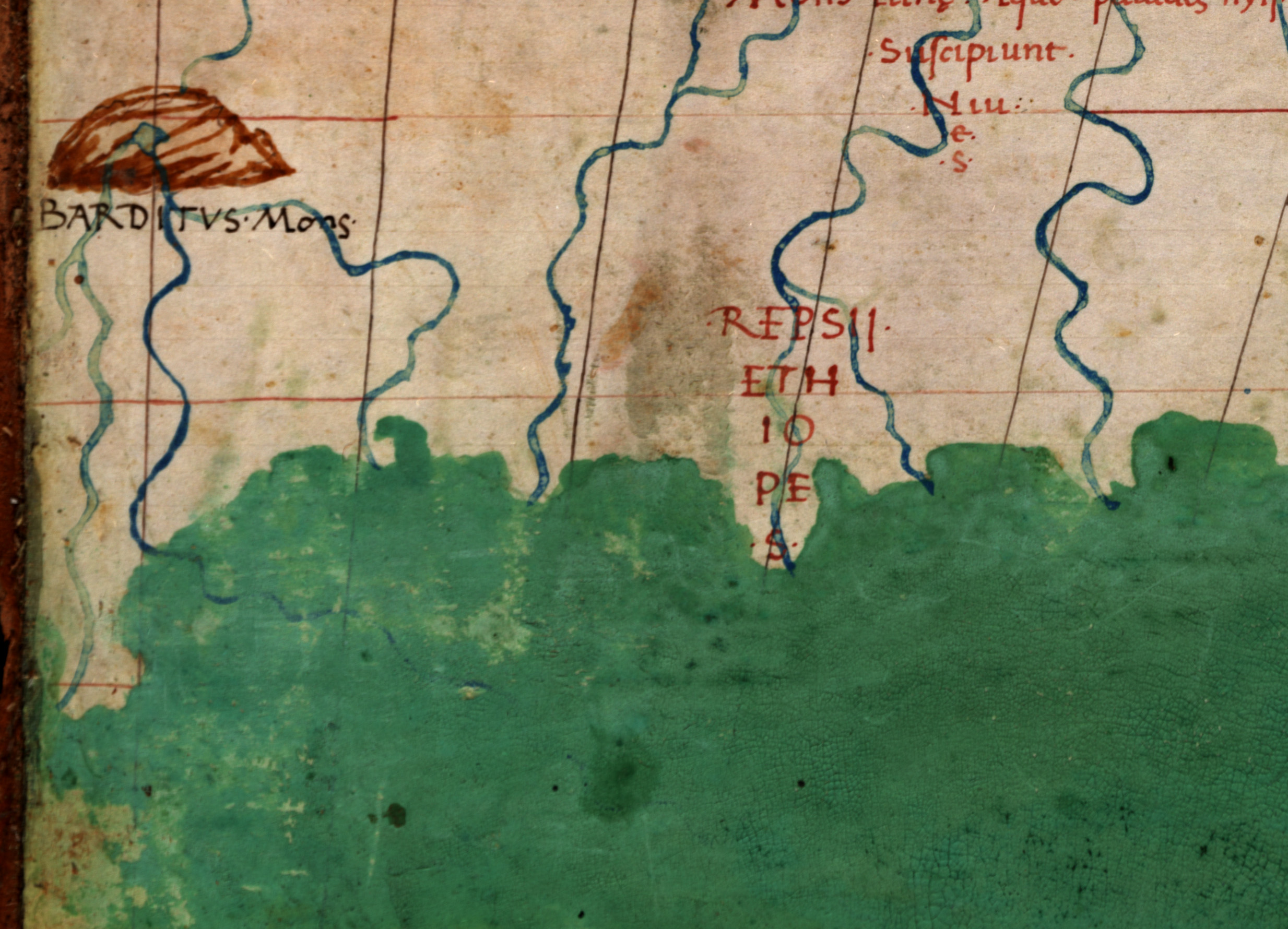 Medieval Ptolemy map of Africa at the John Carter Brown Library
